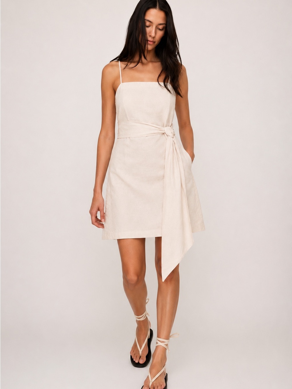 NWT Banana Republic Linen-Blend Open-Back Mini Dress Size 8